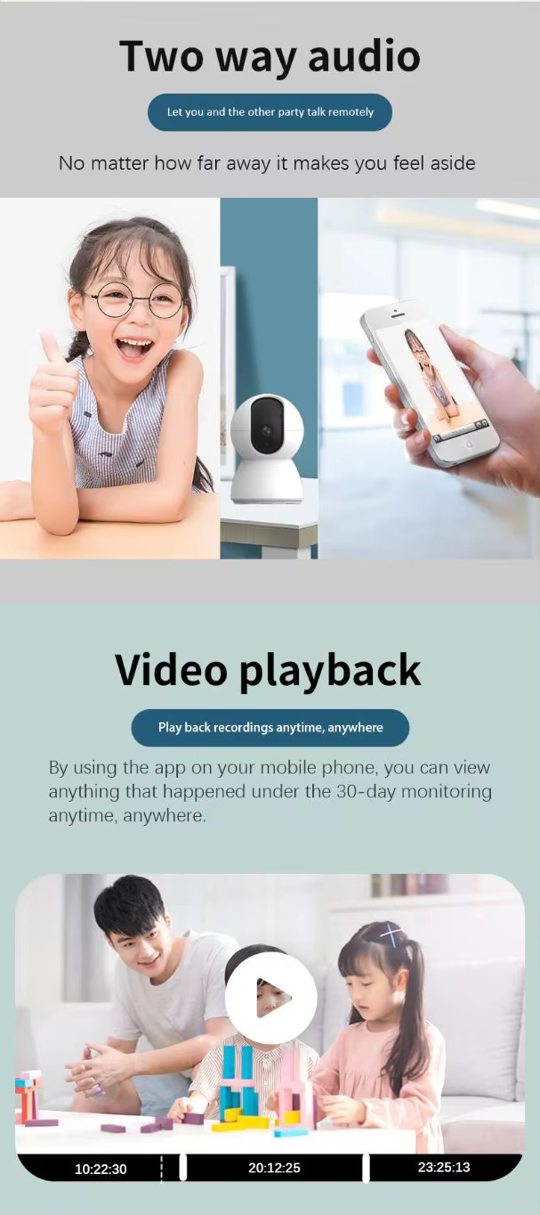 WiFi Pet Camera, Pet Monitor, 360° Dog Camera, Smart Cat Camera, Pet Camera with Audio, Auto-Tracking Pet Camera