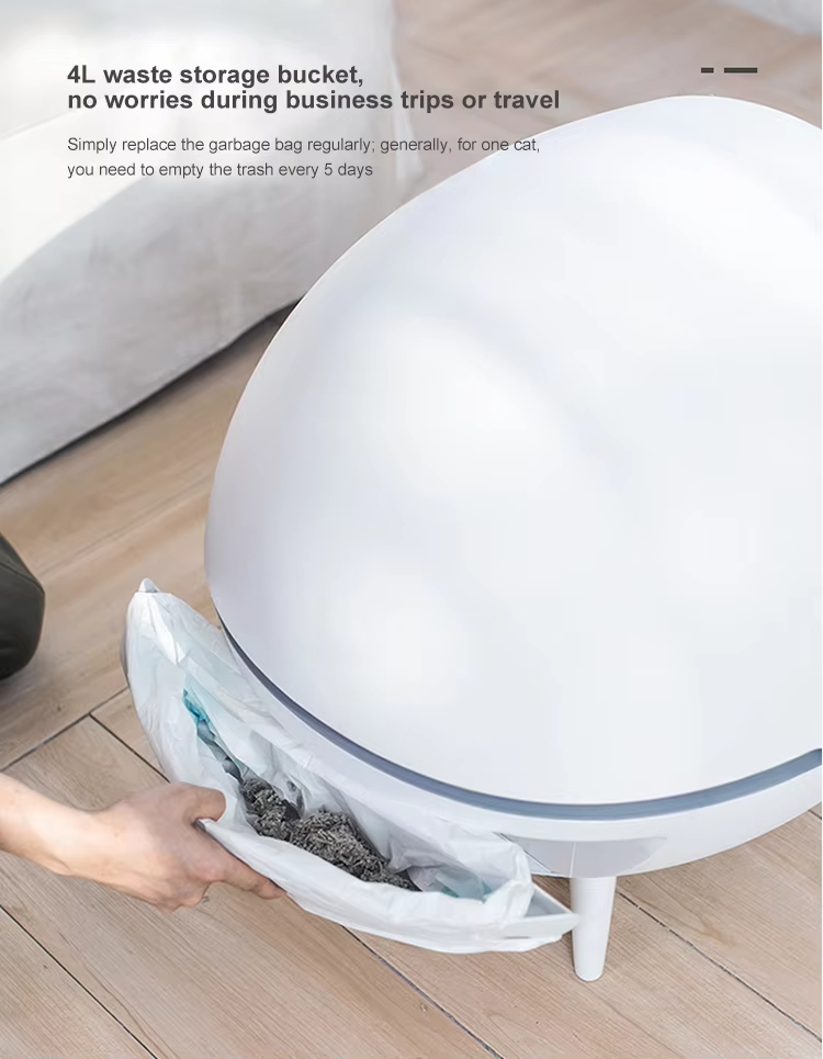 Automatic Cat Litter Box, Intelligent Cat Litter Box, Self-Cleaning Litter Box, Large Capacity Litter Box, Open Design Litter Box, Cat Health Management, Round Cat Litter Box, APP Control Litter Box, Low Power Litter Box, Pet Cleaning, Cat Toilet