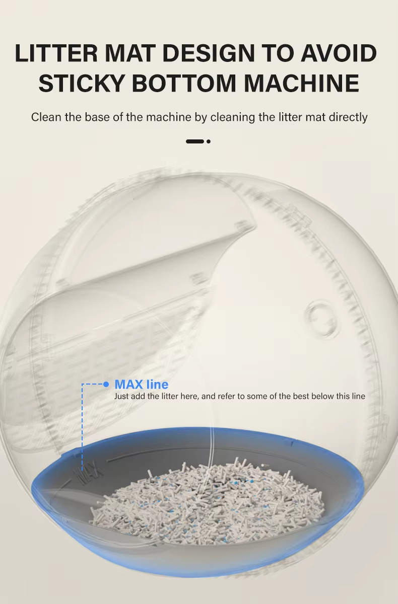Automatic Cat Litter Box, Smart Cat Litter Box, Self-Cleaning Litter Box, Large Capacity Litter Box, Odor Removal Litter Box, APP Health Monitoring Litter Box, Round Cat Litter Box, Multi-Safety Litter Box, Easy Clean Litter Box, Pet Cleaning, Cat Toilet