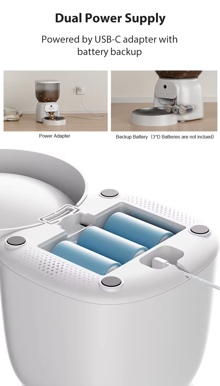 Automatic Pet Feeder, Timed Cat Feeder, Smart Pet Feeder, WiFi Pet Feeder, Portion Control Feeder, Pet Feeder with Camera, Anti-Clog Feeder