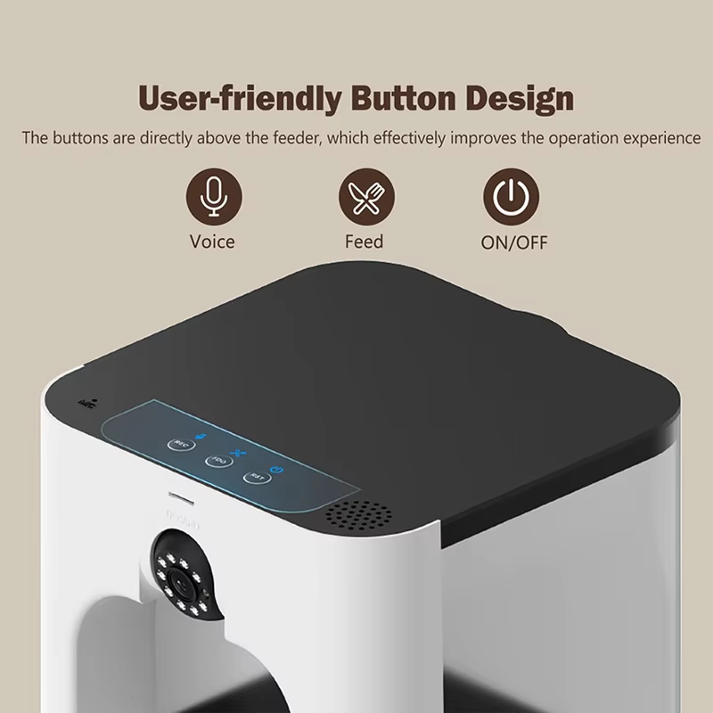 Pet Feeder with Camera, Smart Pet Feeder, Automatic Cat Feeder, WiFi Pet Camera, Remote Pet Feeder, Timed Food Dispenser, Interactive Pet Feeder