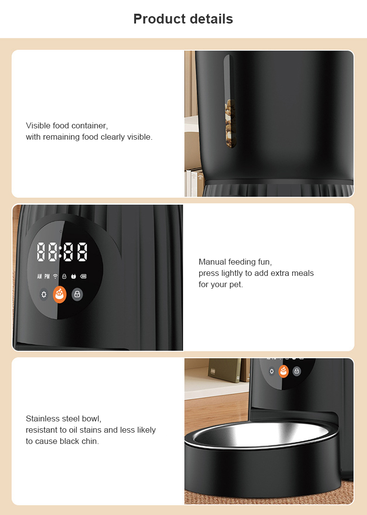 Smart Pet Feeder, Automatic Cat Feeder, WiFi Pet Feeder, Timed Food Dispenser, Portion Control Feeder, Pet Feeder with App, Slow Feeder