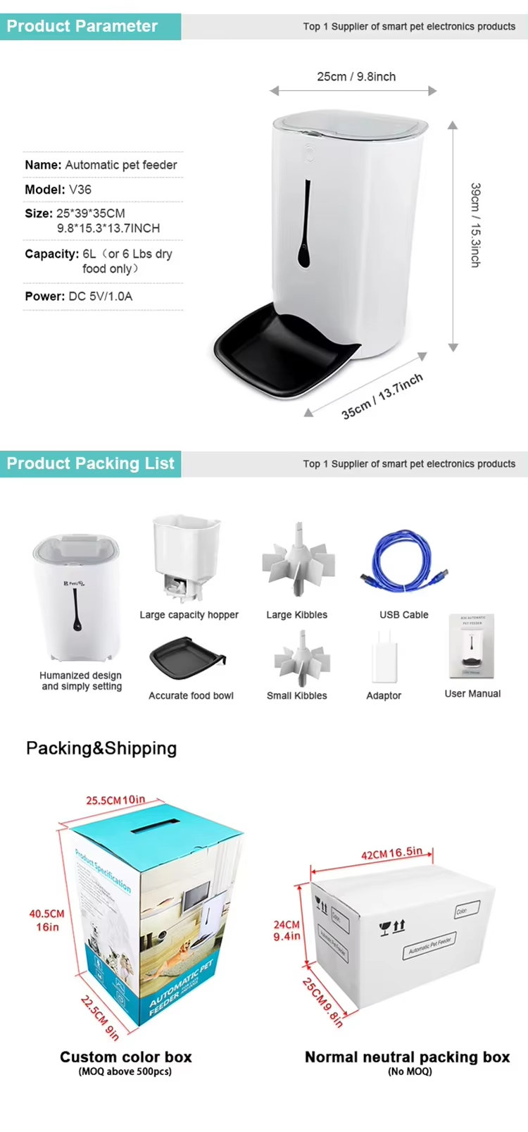 WiFi Pet Feeder with Camera, Smart Pet Feeder, Automatic Food Dispenser, Pet Camera with Audio, Timed Pet Feeder, Portion Control Feeder, Tuya Smart Pet Feeder