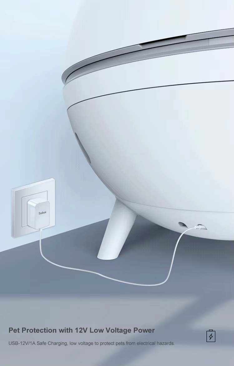 Automatic Cat Litter Box, Intelligent Cat Litter Box, Self-Cleaning Litter Box, Large Capacity Litter Box, Open Design Litter Box, Cat Health Management, Round Cat Litter Box, APP Control Litter Box, Low Power Litter Box, Pet Cleaning, Cat Toilet