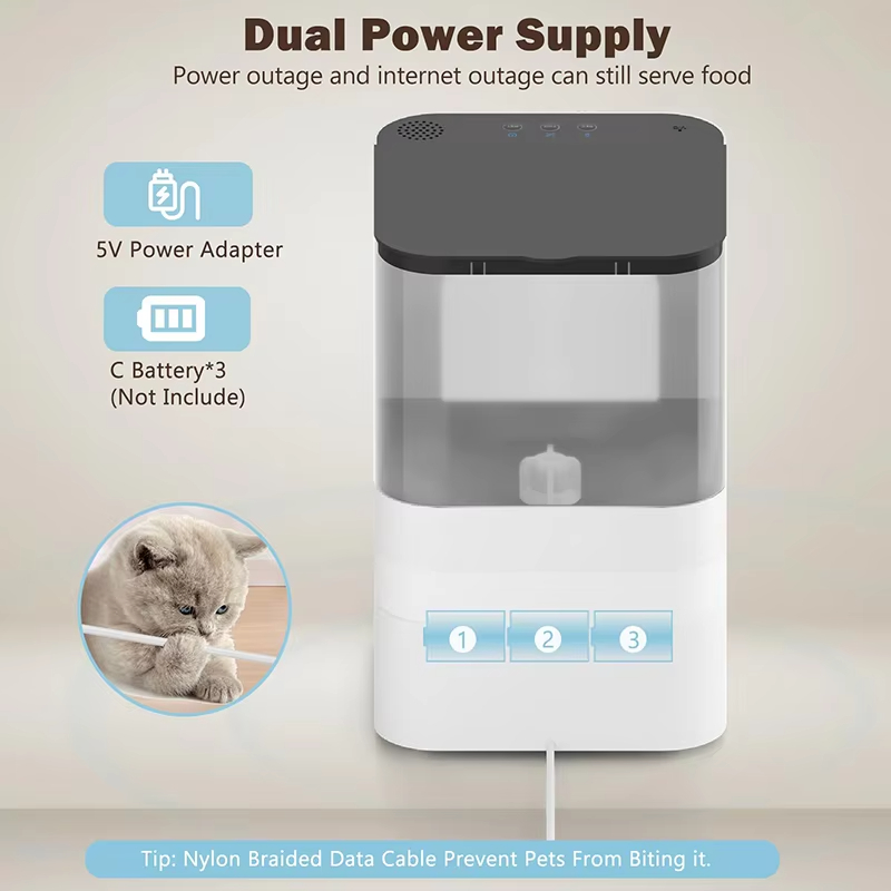 Pet Feeder with Camera, Smart Pet Feeder, Automatic Cat Feeder, WiFi Pet Camera, Remote Pet Feeder, Timed Food Dispenser, Interactive Pet Feeder