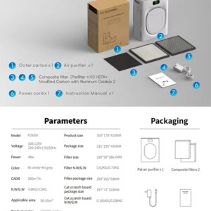 Home Air Purifier: 290m³/h CADR