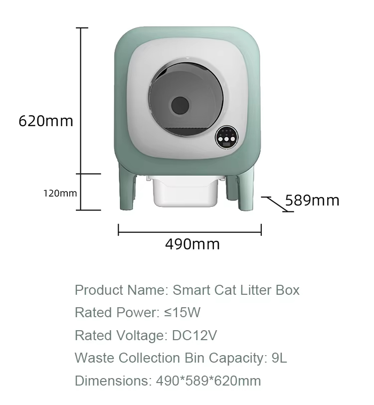 Self-Cleaning Cat Litter Box, Smart Cat Litter Box, Automatic Cat Litter Box, Cat Litter Box with Camera, WiFi Litter Box, 72L Litter Box, Large Capacity Litter Box, Square Cat Litter Box, Cat Video Monitoring, Pet Cleaning, Cat Toilet