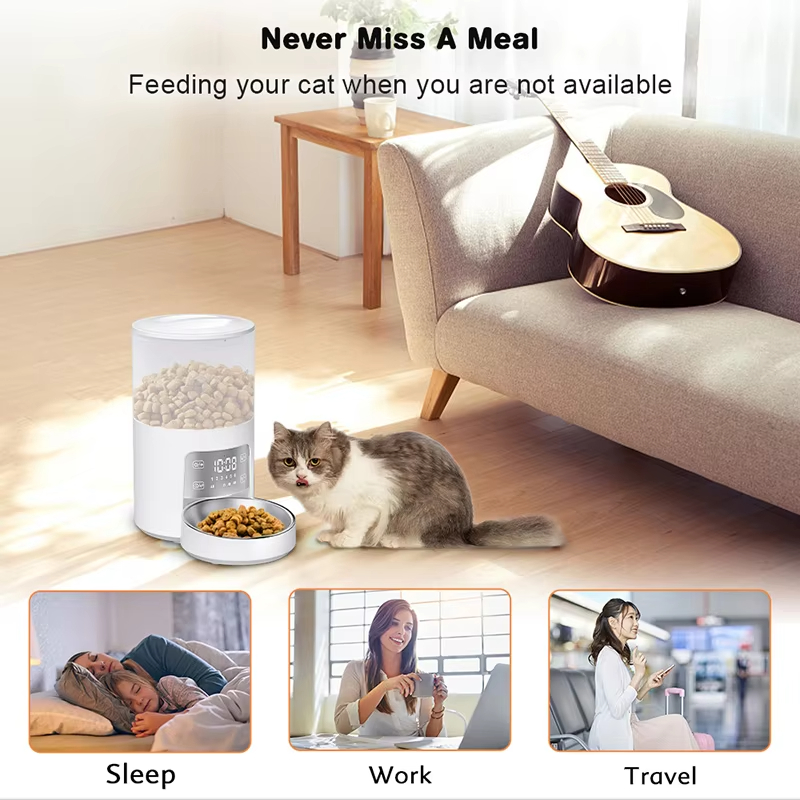 Automatic Pet Feeder, Smart Pet Feeder, Timed Cat Feeder, Portion Control Feeder, Pet Feeder with App, Slow Feeder for Dogs, Dual Power Pet Feeder