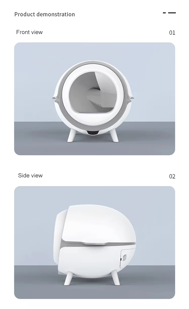 Automatic Cat Litter Box, Intelligent Cat Litter Box, Self-Cleaning Litter Box, Large Capacity Litter Box, Open Design Litter Box, Cat Health Management, Round Cat Litter Box, APP Control Litter Box, Low Power Litter Box, Pet Cleaning, Cat Toilet