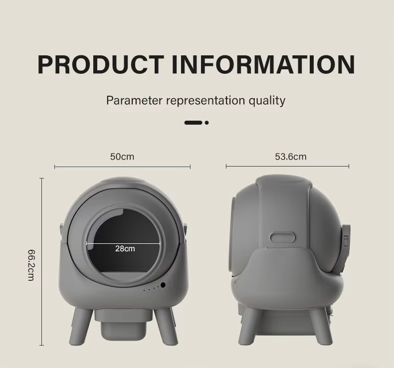 Automatic Cat Litter Box, Smart Cat Litter Box, Self-Cleaning Litter Box, Large Capacity Litter Box, Odor Removal Litter Box, APP Health Monitoring Litter Box, Round Cat Litter Box, Multi-Safety Litter Box, Easy Clean Litter Box, Pet Cleaning, Cat Toilet