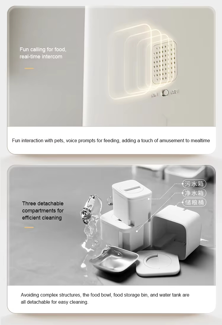 Smart Pet Feeder and Water Fountain, Self-Cleaning Water Bowl, Automatic Pet Feeder, Pet Feeder with App, Smart Weighing Bowl, 2-in-1 Pet Feeding Station, Filtered Water Dispenser