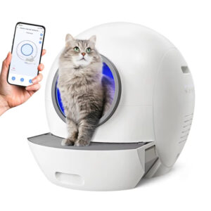 Automatic Cat Litter Box, Smart Cat Litter Box, Self-Cleaning Litter Box, WiFi Controlled Litter Box, Odor Removal Litter Box, 65L Litter Box, Large Capacity Litter Box, Round Cat Litter Box, Multi-Cat Household Litter Box, Pet Cleaning, Automatic Cat Toilet
