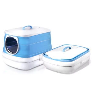 Foldable Drawer Cat Litter Box, Drawer Cat Litter Box, Top Entry Litter Box, Anti-Tracking Litter Box, Easy Clean Litter Box, Portable Cat Litter Box, Eco-Friendly Litter Box, Cat Toilet, Enclosed Litter Box