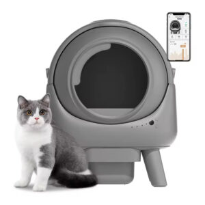 Automatic Cat Litter Box, Smart Cat Litter Box, Self-Cleaning Litter Box, Large Capacity Litter Box, Odor Removal Litter Box, APP Health Monitoring Litter Box, Round Cat Litter Box, Multi-Safety Litter Box, Easy Clean Litter Box, Pet Cleaning, Cat Toilet