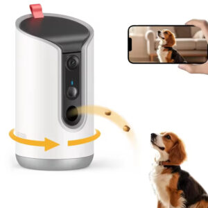 Dog Camera Treat Dispenser, 360° Pet Camera, Smart Pet Monitor, WiFi Dog Camera, 2K Pet Camera, Auto-Tracking Pet Camera, Interactive Treat Dispenser