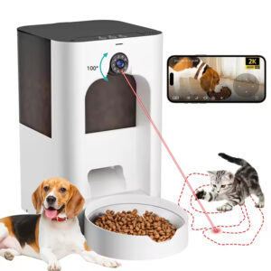 Pet Feeder with Camera, Smart Pet Feeder, Automatic Cat Feeder, WiFi Pet Camera, Remote Pet Feeder, Timed Food Dispenser, Interactive Pet Feeder