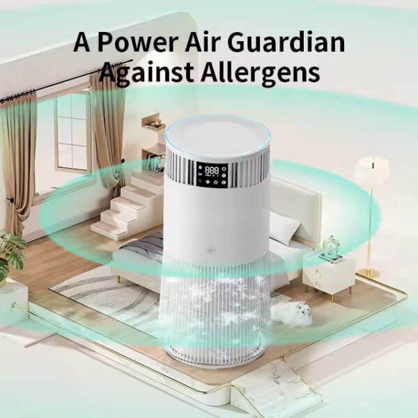 Home Air Purifier, Pet Air Purifier, Large Room Air Purifier, H13 HEPA Air Purifier, Pet Odor Remover, Smoke Pollen Remover, Ultra-Quiet Air Purifier, Double-Sided Filtration, 4-Stage Filtration Air Purifier, PM2.5 Display, 99.99% Sterilization, Smart Home Appliance