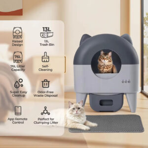 Smart Cat Litter Box: 76L Ultra-Large Space, APP Remote Control