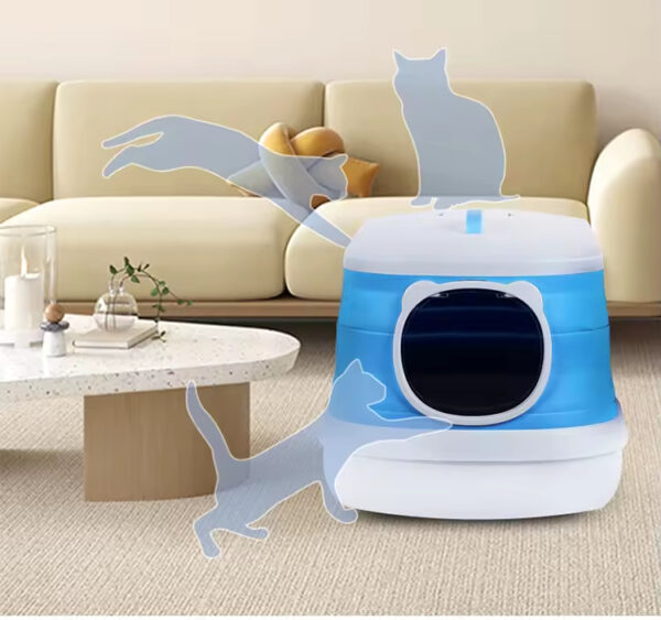 Foldable Drawer Cat Litter Box, Drawer Cat Litter Box, Top Entry Litter Box, Anti-Tracking Litter Box, Easy Clean Litter Box, Portable Cat Litter Box, Eco-Friendly Litter Box, Cat Toilet, Enclosed Litter Box