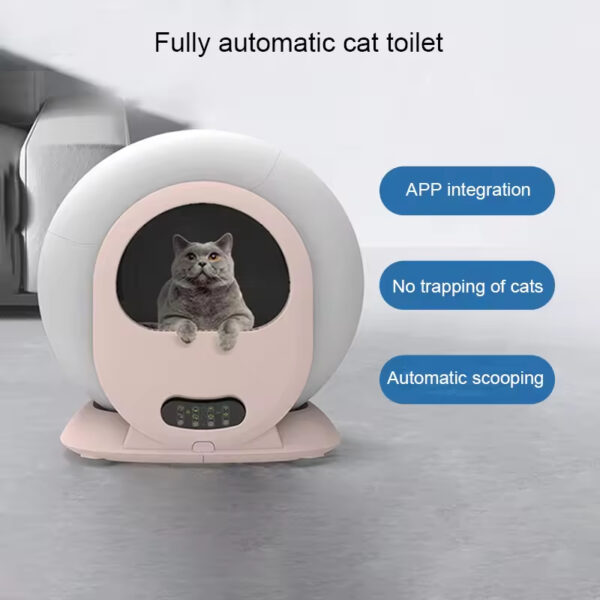 Intelligent Automatic Cat Litter Box, Automatic Cat Litter Box, Self-Cleaning Litter Box, Large Capacity Litter Box, Enclosed Litter Box, APP Controlled Litter Box, Health Monitoring Litter Box, Odor Removal Litter Box, Multi-Safety Litter Box, Washable Litter Box, Pet Cleaning, Cat Toilet
