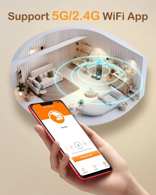 Automatic Pet Feeder, Smart Pet Feeder, Timed Cat Feeder, Portion Control Feeder, Pet Feeder with App, Slow Feeder for Dogs, Dual Power Pet Feeder