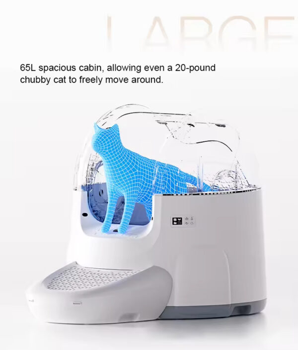 Automatic Self-Cleaning Litter Box, Intelligent Cat Litter Box, Self-Cleaning Litter Box, Large Capacity Litter Box, APP Controlled Litter Box, Health Monitoring Litter Box, Odor Removal Litter Box, Multi-Safety Litter Box, Washable Litter Box, Enclosed Litter Box, Pet Cleaning, Cat Toilet