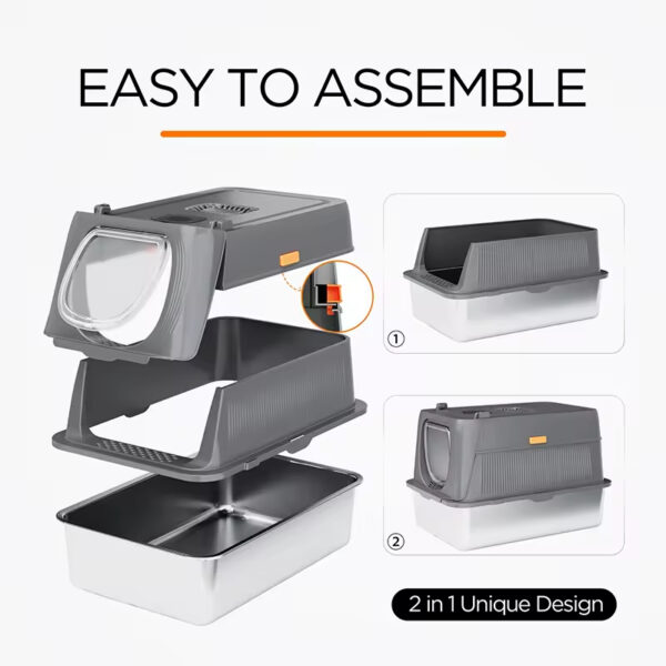 Stainless Steel Litter Box - 65L Large - 图片 4