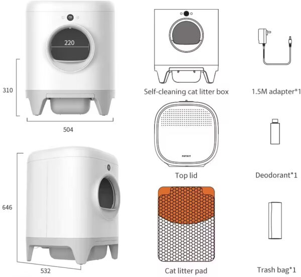 Smart Cat Litter Box, Automatic Self-Cleaning Litter Box, App-Controlled Litter Box, Odor Control Litter Box, Automatic Cat Toilet, Smart Pet Supplies, Automatic Scooping, Large Capacity Cat Litter Box, Pet Health Monitor, Hands-Free Scooping, Pet Tech, Cat Supplies, Litter Robot Alternative, Safe for Cats, Self-Cleaning Cat Toilet