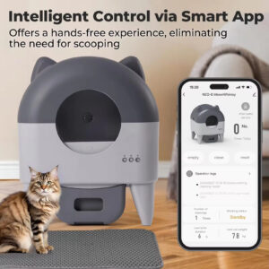 Smart Cat Litter Box: 76L Ultra-Large Space, APP Remote Control