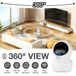 Interactive Pet Camera – With Remote Laser Toy & 360° View