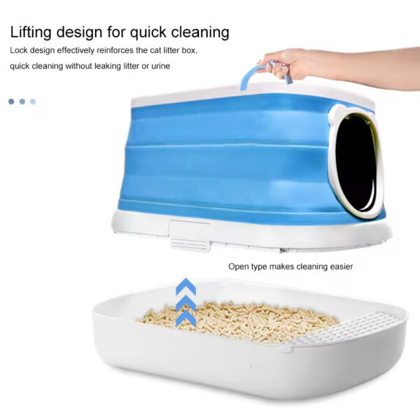 Foldable Drawer Cat Litter Box, Drawer Cat Litter Box, Top Entry Litter Box, Anti-Tracking Litter Box, Easy Clean Litter Box, Portable Cat Litter Box, Eco-Friendly Litter Box, Cat Toilet, Enclosed Litter Box