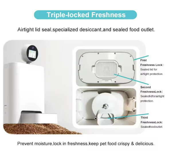 AI Smart Pet Feeder，Pet Feeder with Camera, Automatic Pet Feeder, 360° View Pet Camera, Pet Feeder with AI, Dual-Band WiFi Pet Feeder, Smart Food Dispenser