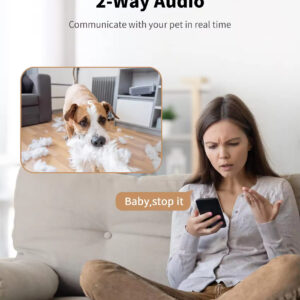 Dog Camera Treat Dispenser – 360° Auto-Tracking Camera with 2K HD Video