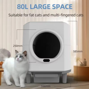 Intelligent Automatic Cat Litter Box: 80L Ultra-Large Capacity