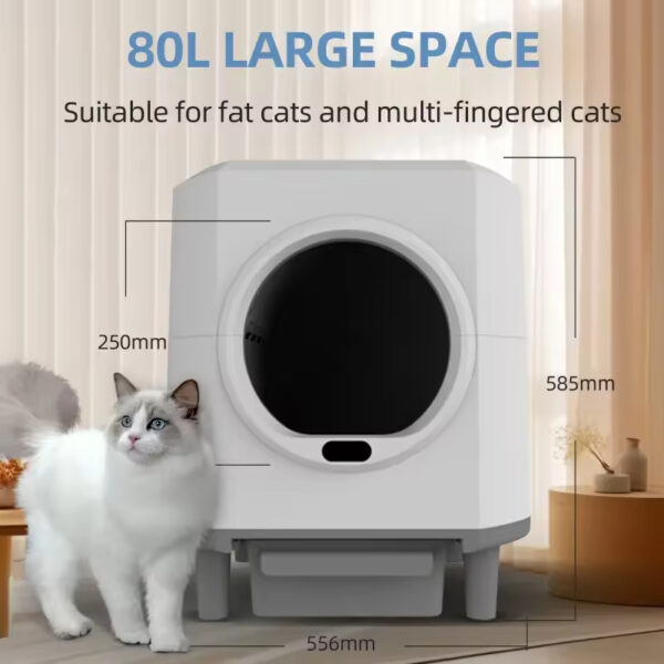 Intelligent Automatic Cat Litter Box: 80L Ultra-Large Capacity - 图片 7