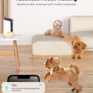 Dog Camera Treat Dispenser – 360° Auto-Tracking Camera with 2K HD Video