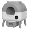 Smart Cat Litter Box, Remote Wifi Control Cat Litter Box, 76L Litter Box, Hands-Free Scooping, Cat Health Monitoring, Short Trip Litter Box, Automatic Spray Deodorizer, Anti-Pinch Litter Box, Anti-Tip Litter Box, Easy Clean Litter Box, Grey Cat Litter Box, Sichuan Made Litter Box