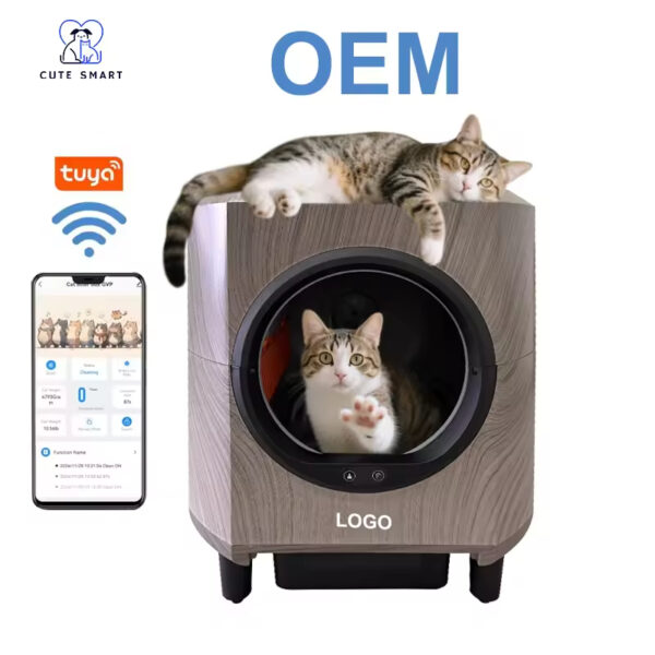 Intelligent Automatic Cat Litter Box, Self-Cleaning Litter Box, APP Health Monitor, Odor Removal Litter Box, 80L Litter Box, Large Capacity Litter Box, Multi-Cat Household Litter Box, Pet Cleaning Device, Square Cat Litter Box, Smart Cat Toilet, High-Precision Sensor Litter Box, Multi-Language Litter Box