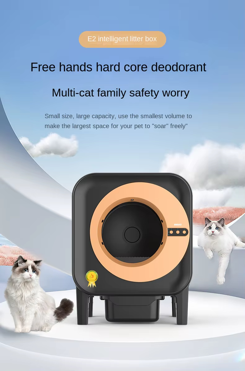 Self-Cleaning Litter Box, 65L Cat Litter Box, Ultra-Quiet Litter Box, UV Sterilization Litter Box, Ion Deodorizer, APP Controlled Cat Litter Box, Multi-Safety Litter Box, Multi-Litter Compatible, Large Capacity Litter Box, Pet Waste Management, Cat Toilet