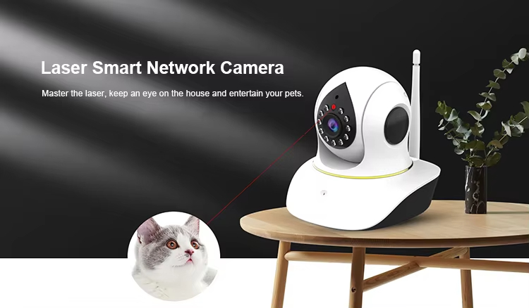 Pet Camera with Laser Toy, Interactive Cat Toy, 360° WiFi Pet Camera, Smart Pet Monitor, Two-Way Audio Cat Camera, Remote Play Pet Toy, HD Pet Camera