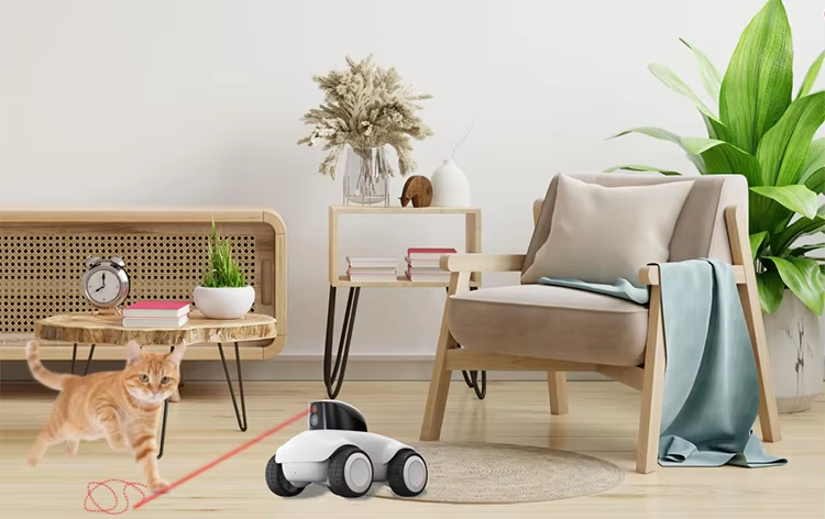 Smart Pet Robot, Mobile Pet Camera, Interactive Pet Companion, WiFi 6 Pet Camera, Remote Control Robot, Laser Cat Toy, HDR Pet Camera