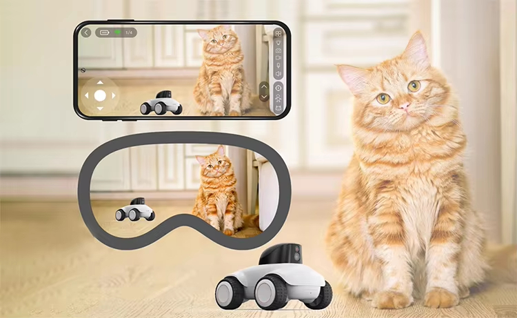Smart Pet Robot, Mobile Pet Camera, Interactive Pet Companion, WiFi 6 Pet Camera, Remote Control Robot, Laser Cat Toy, HDR Pet Camera