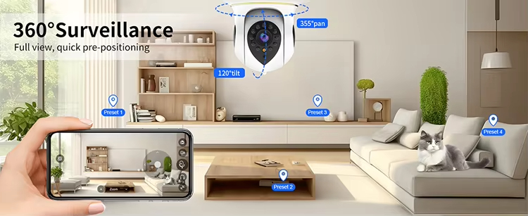 Pet Camera with Laser Toy, Interactive Cat Toy, 360° WiFi Pet Camera, Smart Pet Monitor, Two-Way Audio Cat Camera, Remote Play Pet Toy, HD Pet Camera
