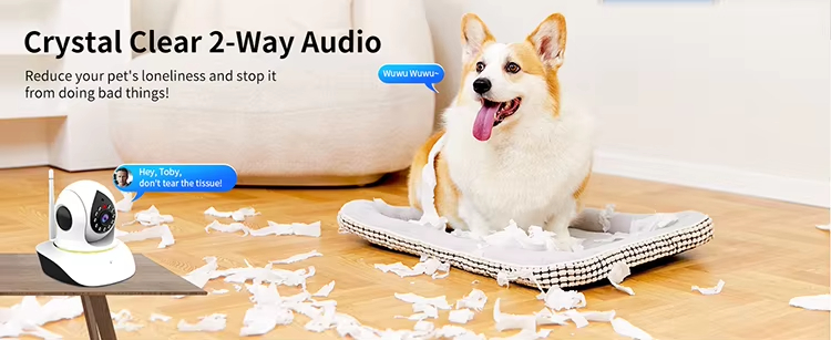 Pet Camera with Laser Toy, Interactive Cat Toy, 360° WiFi Pet Camera, Smart Pet Monitor, Two-Way Audio Cat Camera, Remote Play Pet Toy, HD Pet Camera