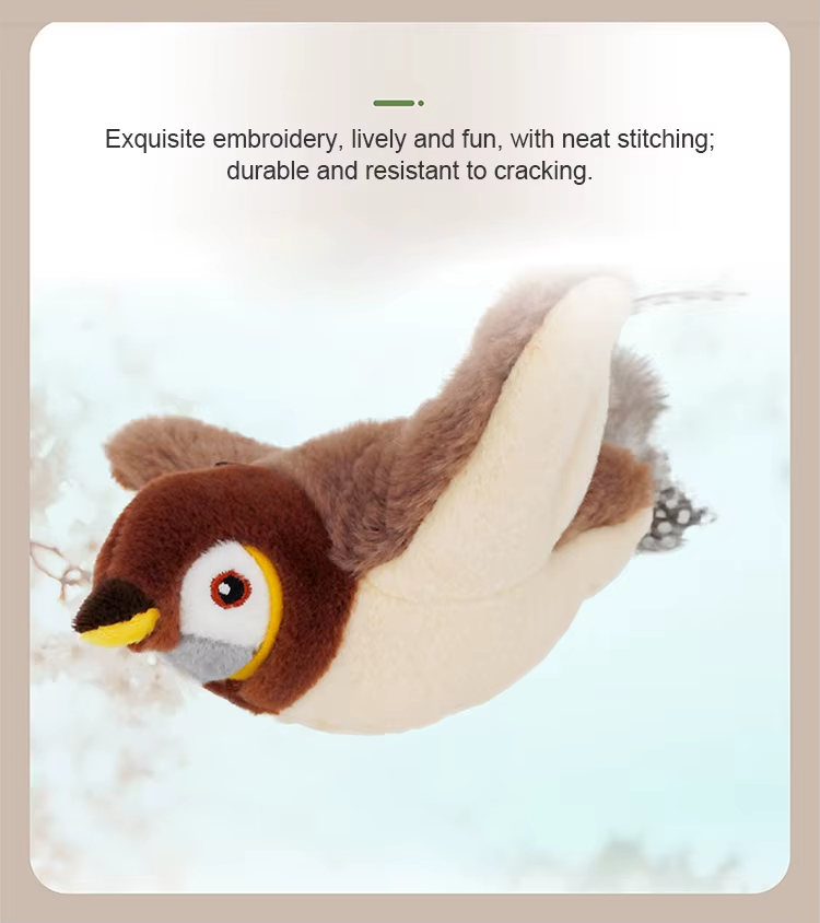 Cat Toy, Flapping Wings Sparrow Toy, USB Rechargeable Cat Toy, Built-in Catnip Toy, Realistic Animal Toy, Smart Sensing Cat Toy, Fun Sound Effects Toy, Cat Teaser Wand Toy, Plush Cat Toy, Indoor Outdoor Cat Toy