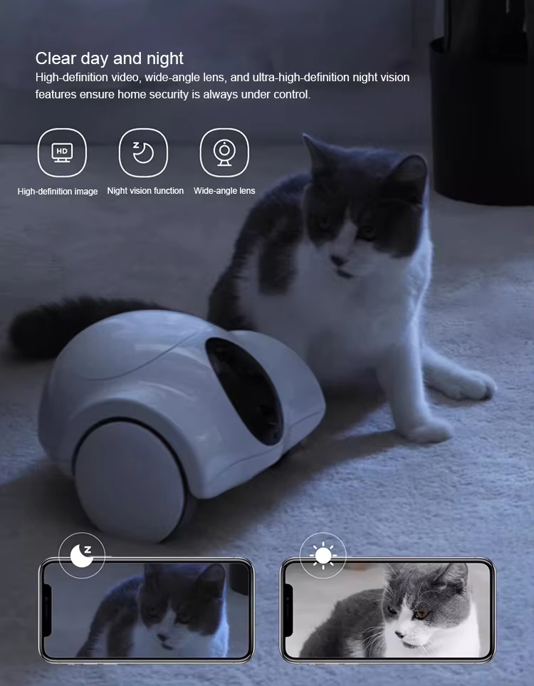 Pet Companion Robot, Mobile Pet Camera, Interactive Dog Toy, Remote Control Pet Robot, Pet Camera with Laser and Treats, WiFi Pet Monitor, Smart Cat Toy