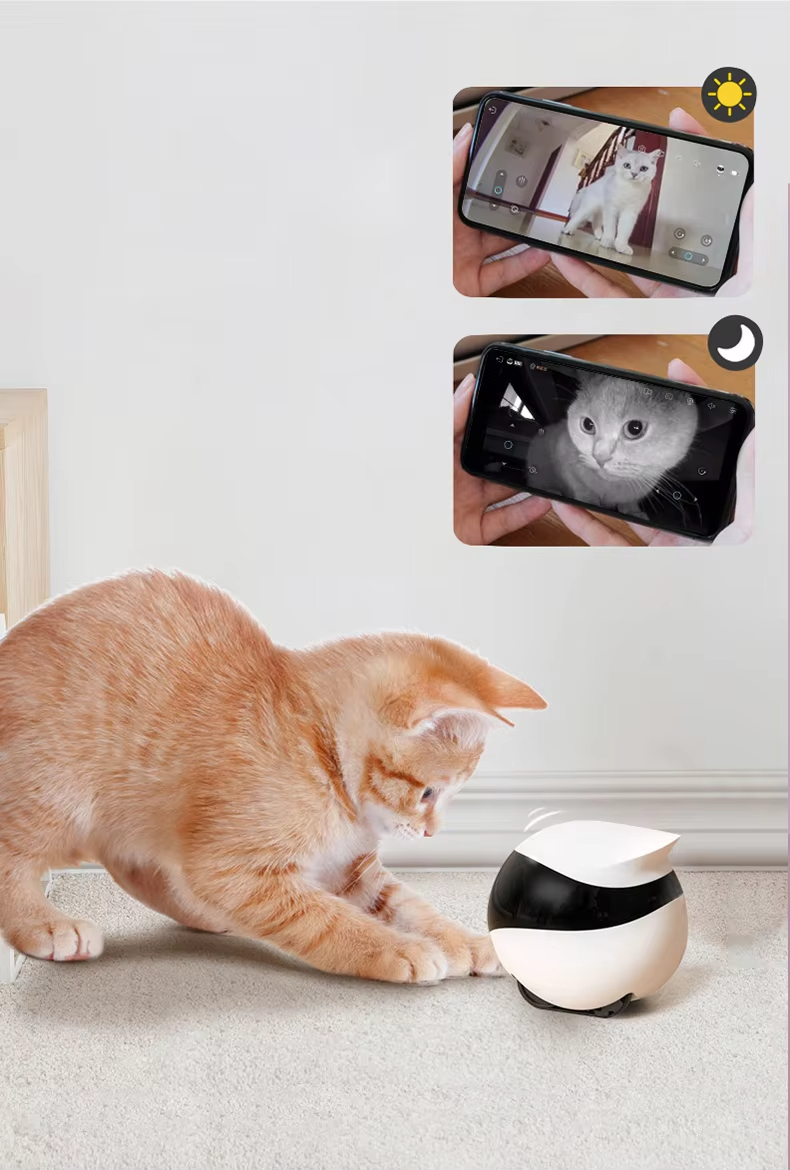 Interactive Pet Robot, Mobile Pet Camera, Smart Cat Toy, Robotic Pet Companion, WiFi Pet Monitor, Remote Control Pet Toy, Cat Camera