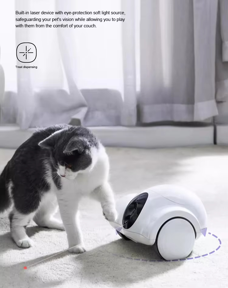 Pet Companion Robot, Mobile Pet Camera, Interactive Dog Toy, Remote Control Pet Robot, Pet Camera with Laser and Treats, WiFi Pet Monitor, Smart Cat Toy