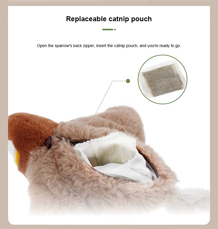 Cat Toy, Flapping Wings Sparrow Toy, USB Rechargeable Cat Toy, Built-in Catnip Toy, Realistic Animal Toy, Smart Sensing Cat Toy, Fun Sound Effects Toy, Cat Teaser Wand Toy, Plush Cat Toy, Indoor Outdoor Cat Toy