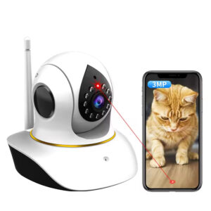 Pet Camera with Laser Toy, Interactive Cat Toy, 360° WiFi Pet Camera, Smart Pet Monitor, Two-Way Audio Cat Camera, Remote Play Pet Toy, HD Pet Camera